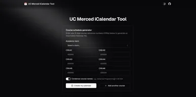 UC Merced iCalendar Tool project cover